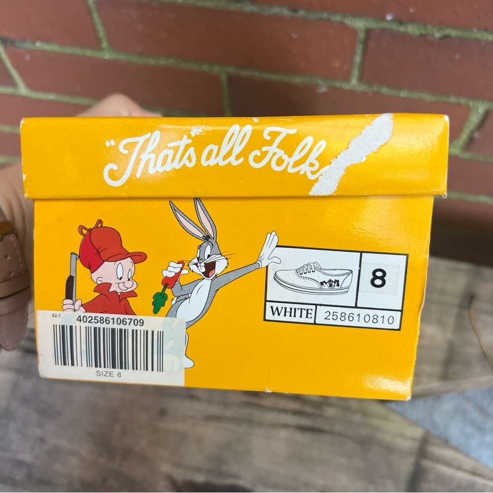 Vintage 1997 Looney Tunes Canvas Sneakers - White with Tasmanian Devil - Size 8 - Picture 10 of 12